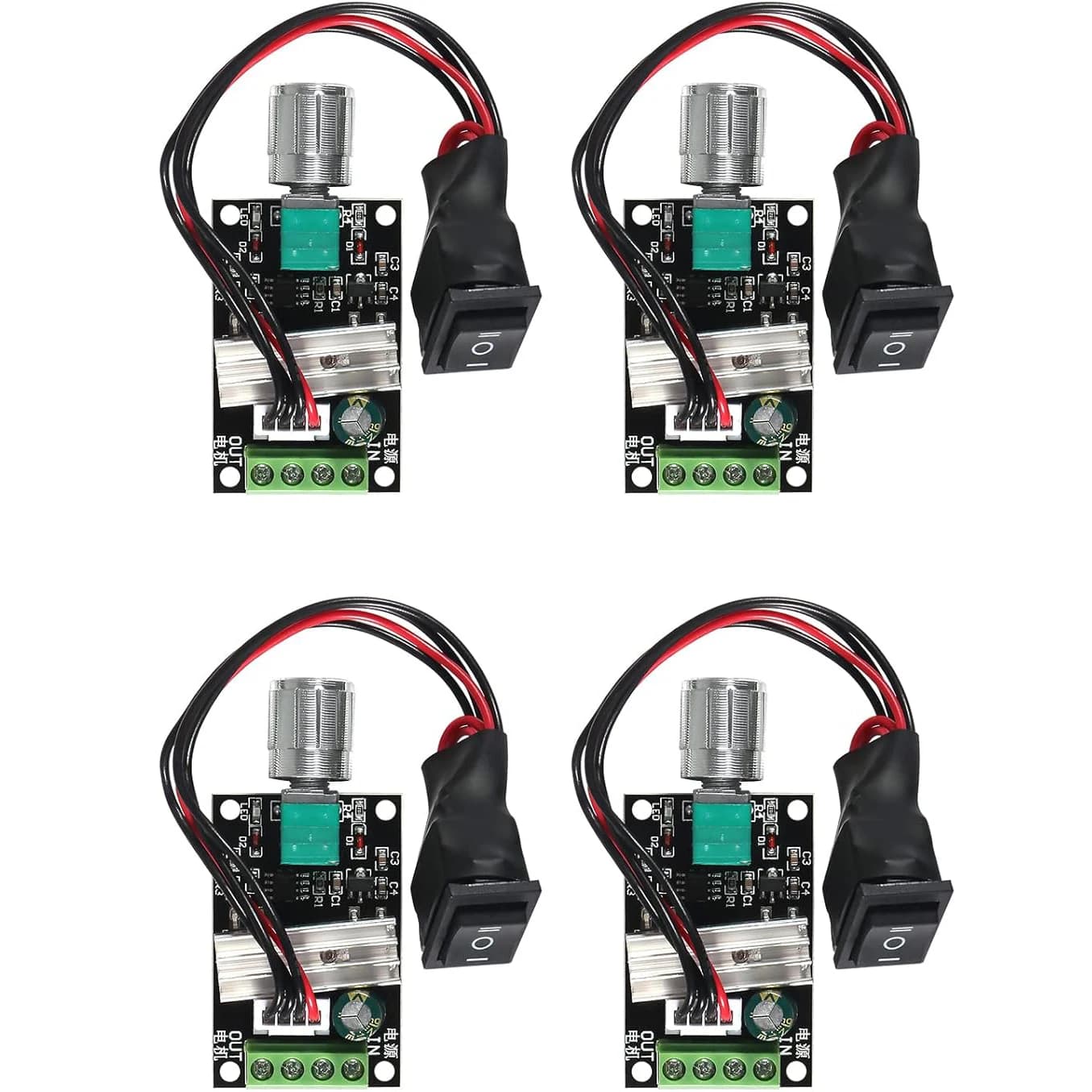 2/4 Pack 6V 12V 24V 28V 3A 80W 1203BB DC Motor Speed Controller PWM Speed Adjustable Reversible Motor Driver Switch Reversing