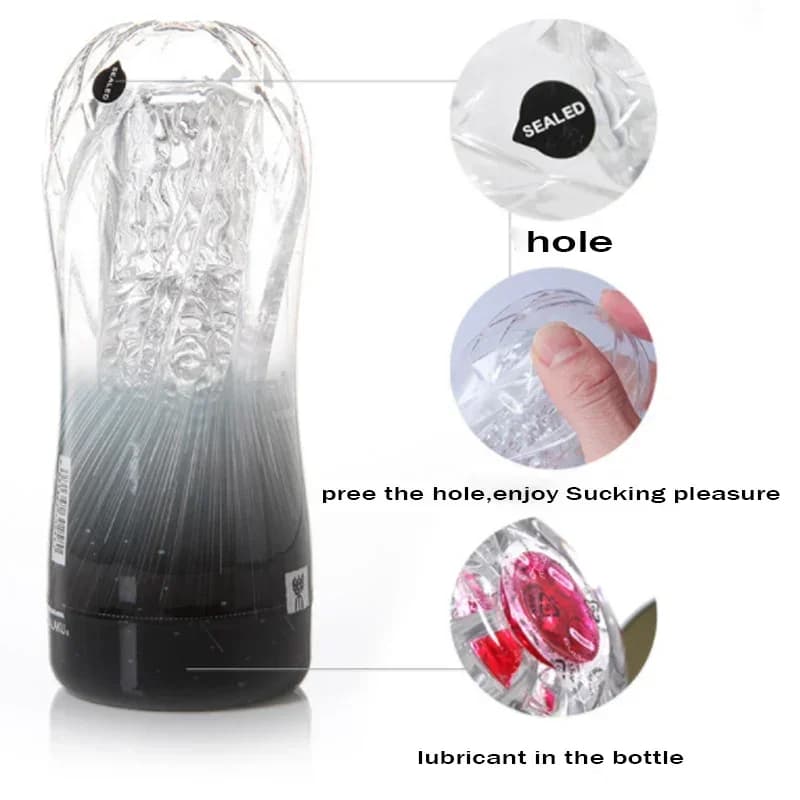 Masturbator for men Simulation Vagina Sex Toy Transparent Vagina Adult Endurance Sports Sex Product Vacuum Male Cup