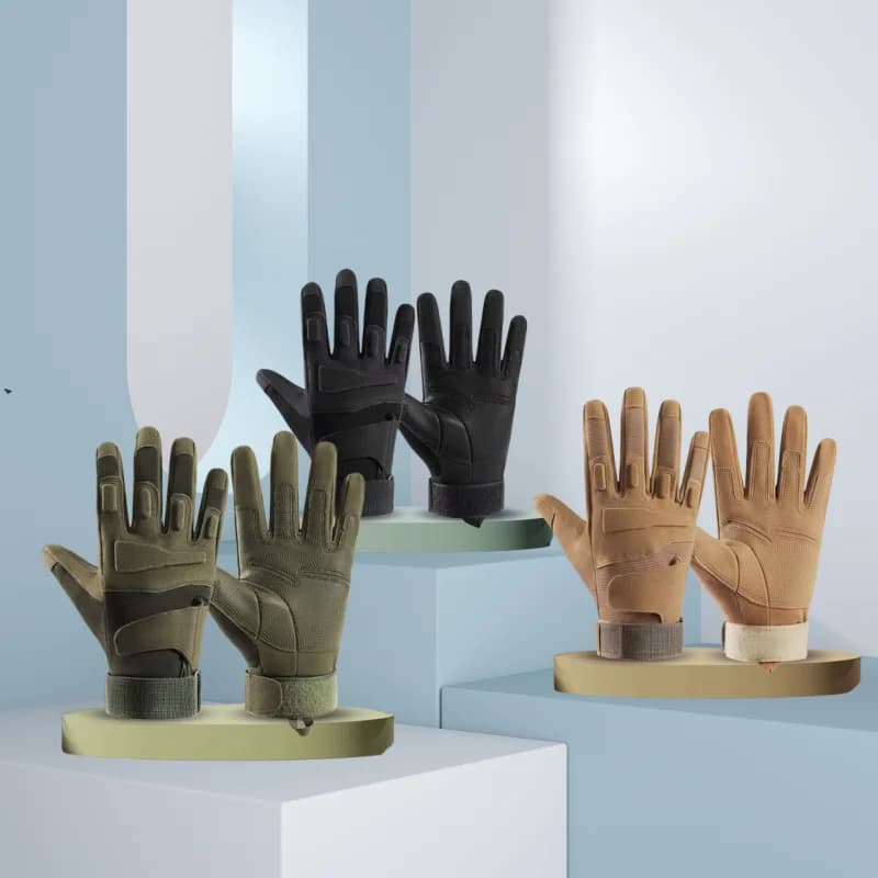 Outdoor Sports All Finger Gloves For Men Sturdy Breathable Wear-resistant Protective Tactical Gloves Anti Slip Cycling Gloves