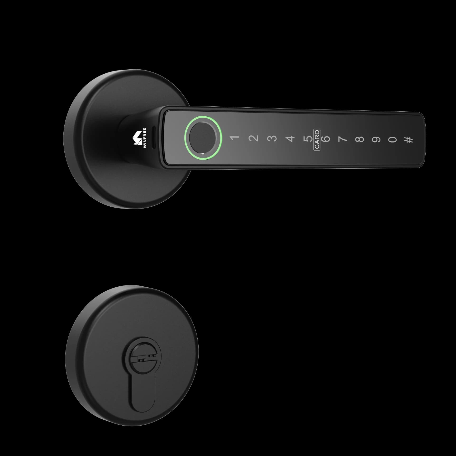 WINFREE SMART Interior Wooden Door Lock, Tuya Bluetooth Smart Key Lock, Smart Card Passcode Fingerprint Keyless Lock