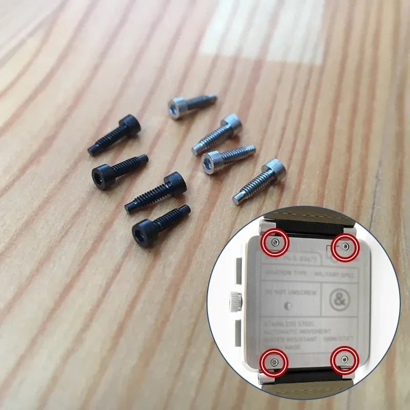 4pieces Inner Hexagon Watch Screw for Bell Ross BR01 46mm Watch Case Back Screw (with Tools)