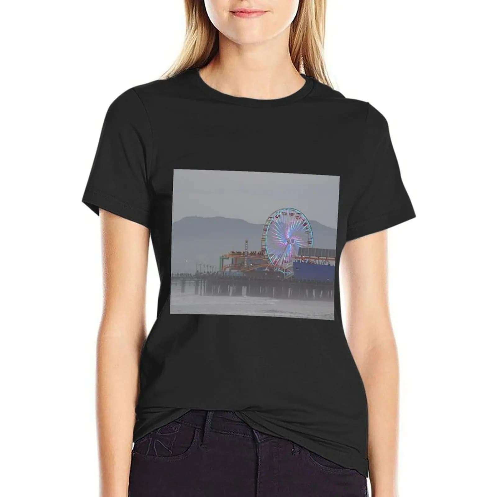Santa Monica Pier T-Shirt vintage clothes summer clothes clothes for Women