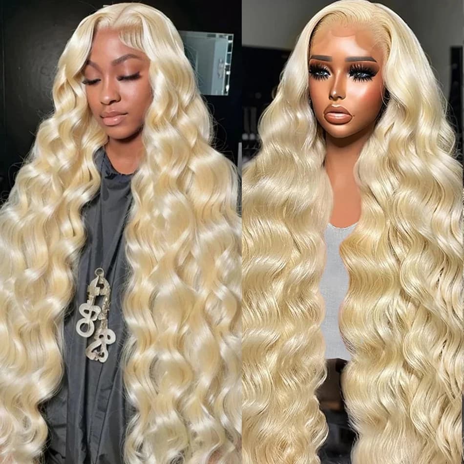 Blonde Body Wave Lace Front Wig 13x6 HD Transparent Lace 13x4 Human Hair Wig 613 Pre Plucked Full Frontal Wigs For Black Women