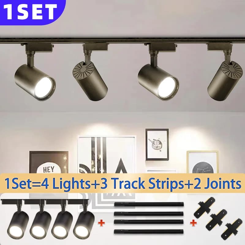 Led Track Light 220V Rail Lamp Set Spotlights Ceiling 12 20 30 40w For Home Living Room Clothing Store Decoration Luminaire
