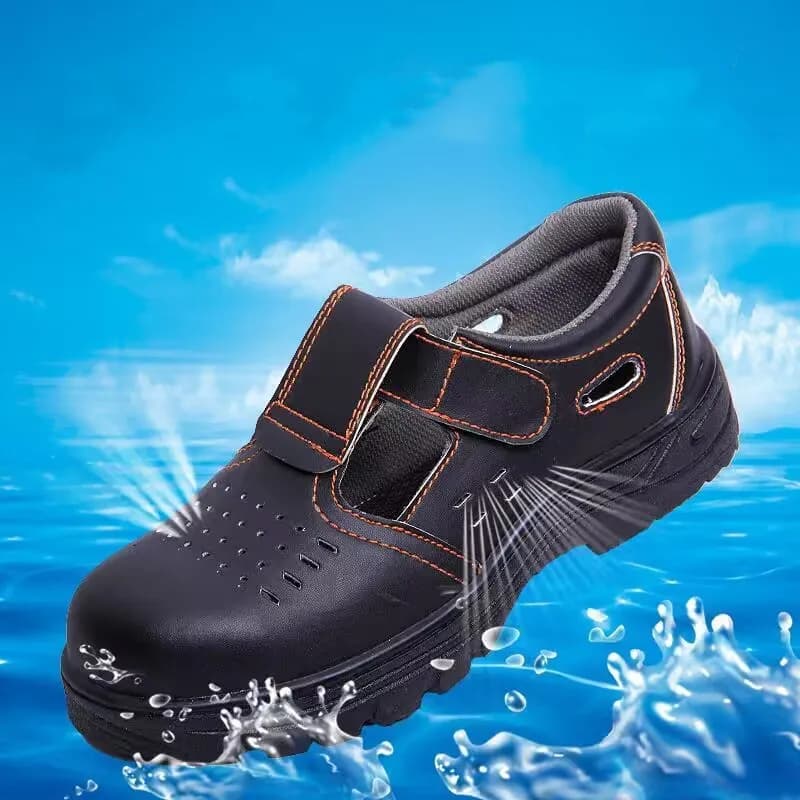 mens leisure breathable steel toe shoes worker soft leather sandals summer working sneakers safety boots safe footwear protect