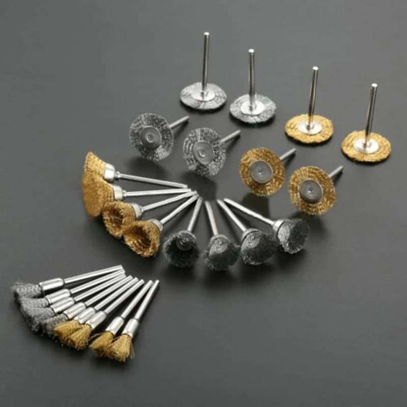 9pcs Brass Steel Wire Wheel Brush Polishing Grinder Accessories Rotary Electric Tool Kit For Engraver Steel Polishing Grinding