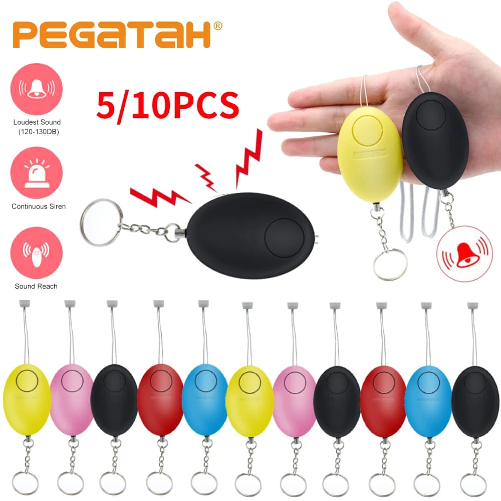 5/10PCS Self Defense Alarm 120dB Girl Women Security Protect Alert Personal Safety Scream Loud Keychain Emergency Alarm for Kids