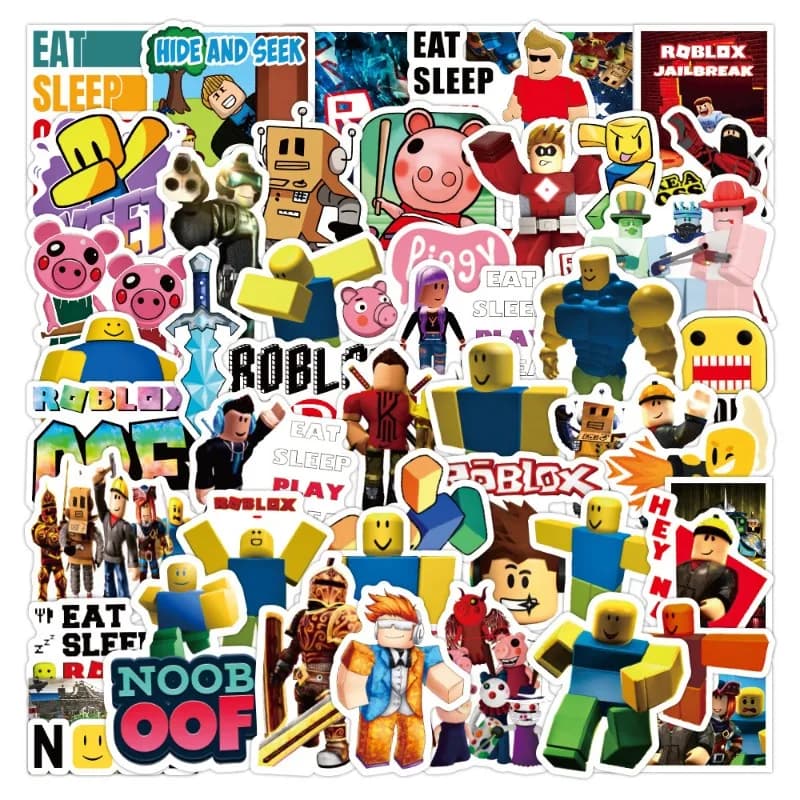 50/100pcs Game Roblox Cartoon Stickers Water Cup Luggage Notebook Scooter Graffiti Waterproof Stickers Student Gift Toy