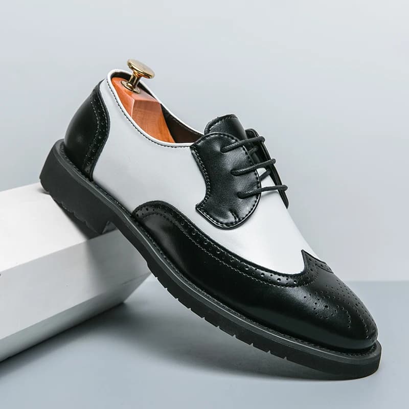 British Style Trendy Men's Leather Casual Shoes Party Banquet Formal Shoes Men's Pointed Toe Shoes for Wedding Wear-resistant