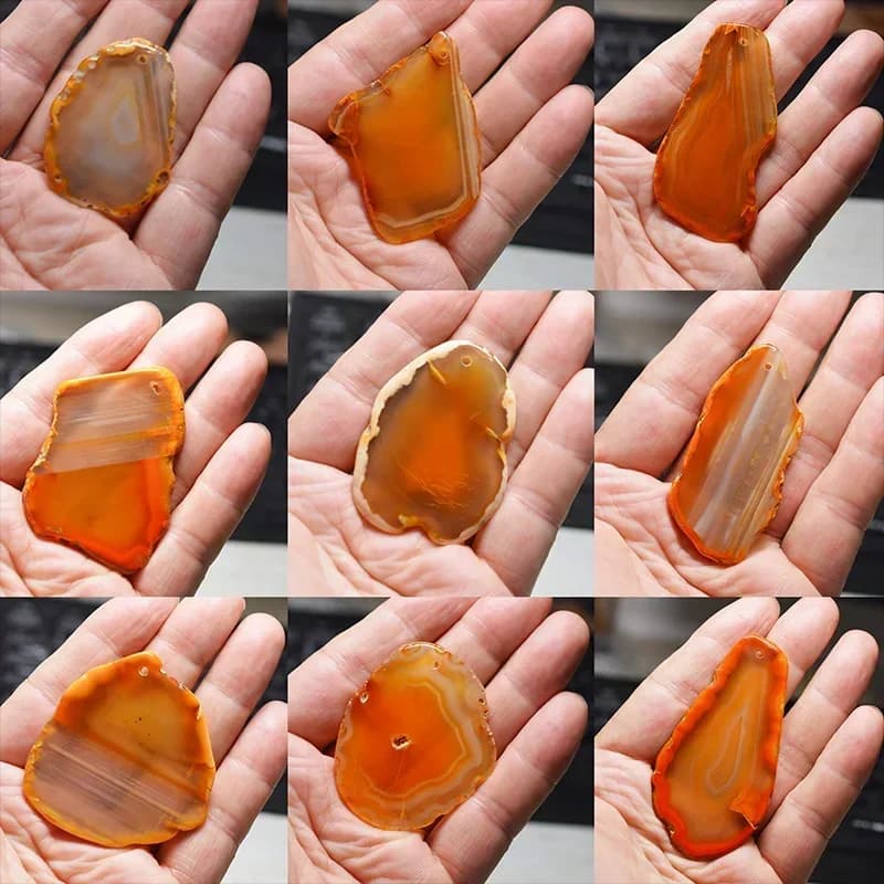 30-50mm Natural gemstones irregular color striped agate beads pendant DIY necklace sweater chain Jewelry accessories gift making