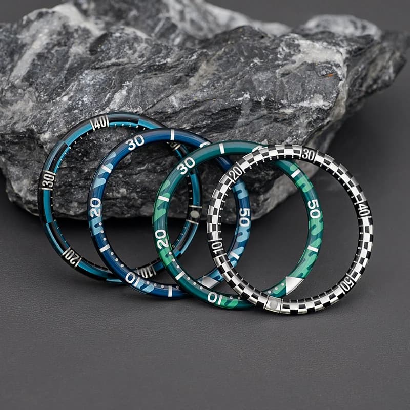 38MM Resin Aluminum Bezel Insert Fit SKX007 SKX009 SRPD Abalone Tuna Men's Watch Case With Japan NH35 NH36 Movement  Watch Case