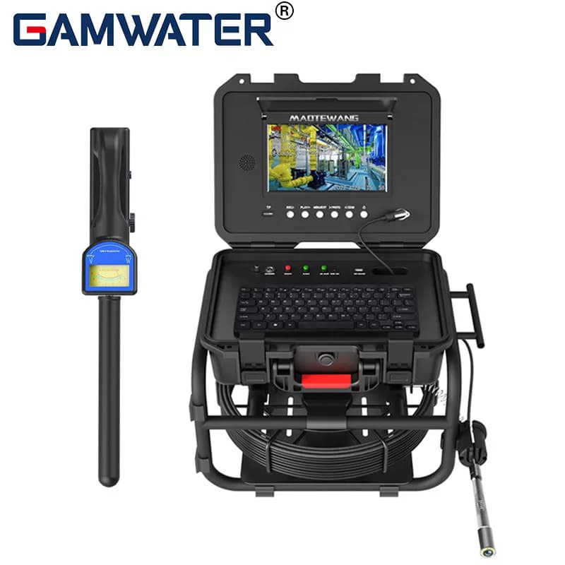 Sewer Pipe Camera 9Inch IPS 1080P Screen Pipe Inspection Camera 7mm Cable 512HZ Locator Video+Audio Recording +Meter Counter