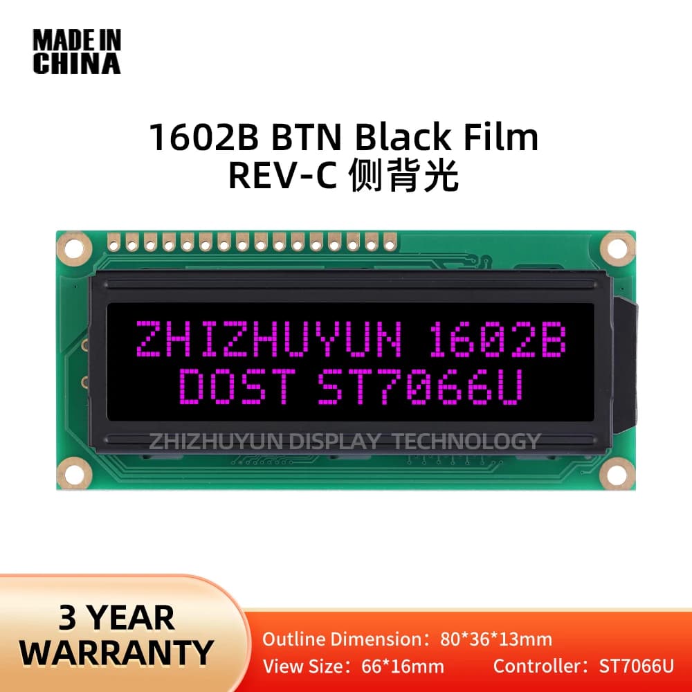 Winstar 16 PIN WH1602B-YYK 1602B REV.C BTN Black Film Purple Text UNO R3 Mega2560 Display Screen PCF8574T