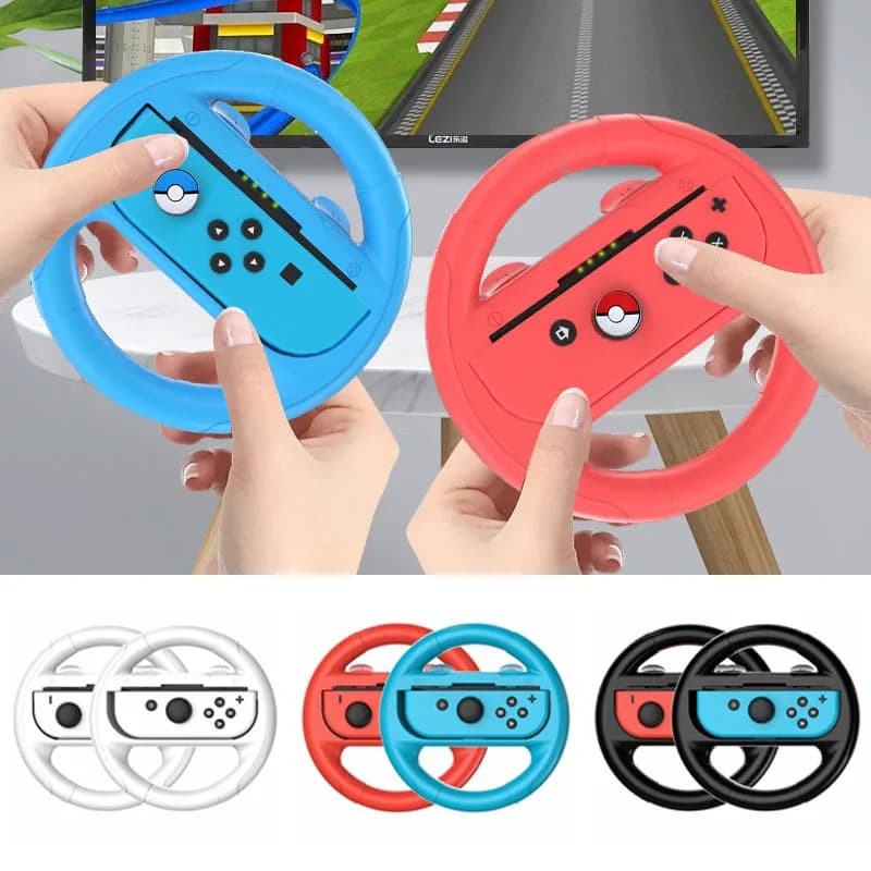 2 pcs/Lot Racing Steering Wheels for Switch OLED Joy con Controller NS Handle Grips for NS Switch Gaming Accessories
