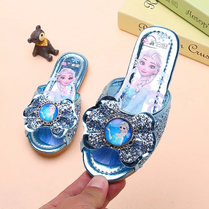 Disney Girls' Sandals Slippers Summer Party Shoes Soft Soled Baby Shoes Frozen Elsa Princess Outdoor Children's Slippers