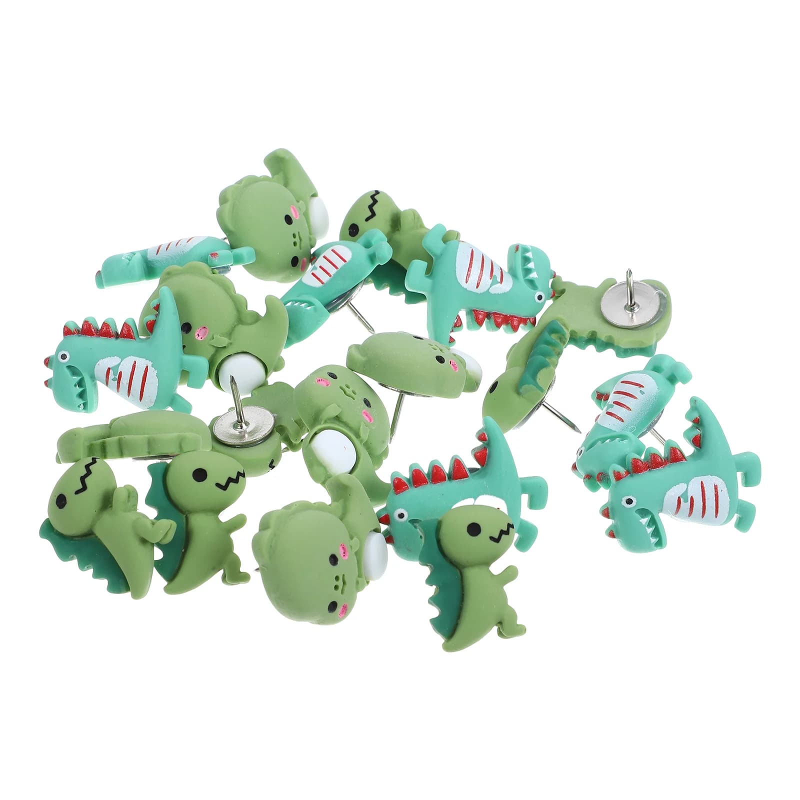 20 Pcs Charm Dinosaur Pin Office Student Halloween Pins Metal Animal Thumb Tacks