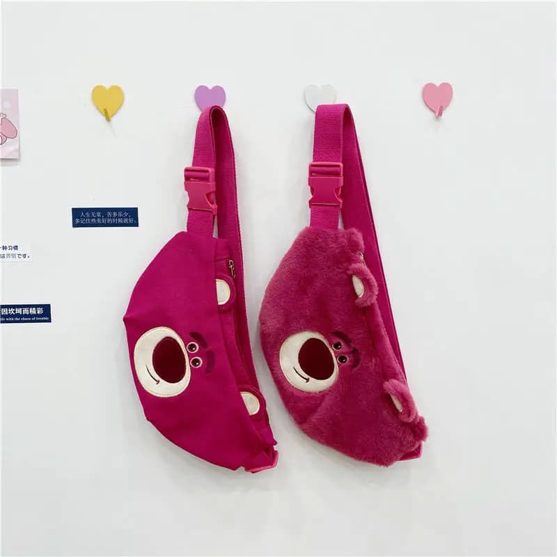 Toy Story Lotso Cartoon Animation Fashion Creative Outing Portable Outdoor Mobile Phone Plush Crossbody Shoulder Bag Trendy