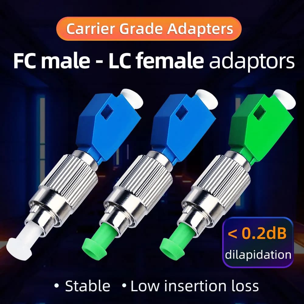 Fiber optic converter adapter round to small square connector coupler flange SC/FC/ST/LC male and female optical power meter