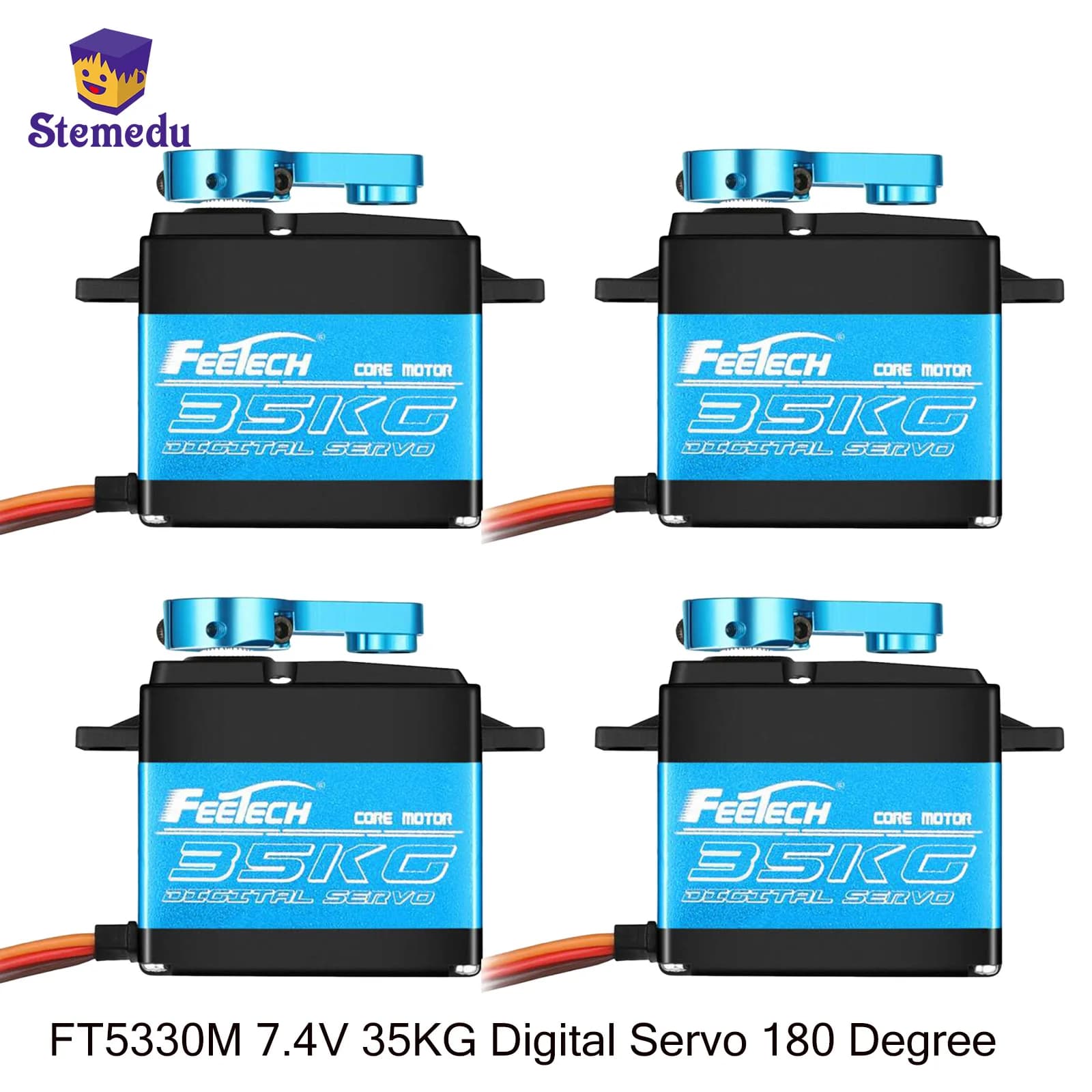 4pcs 35KG FT5330M Digital Servo Motor 7.4V 180 Degree RC Baja Metal Gear Waterproof for 1/8/10 RC Remote Control Drift Car