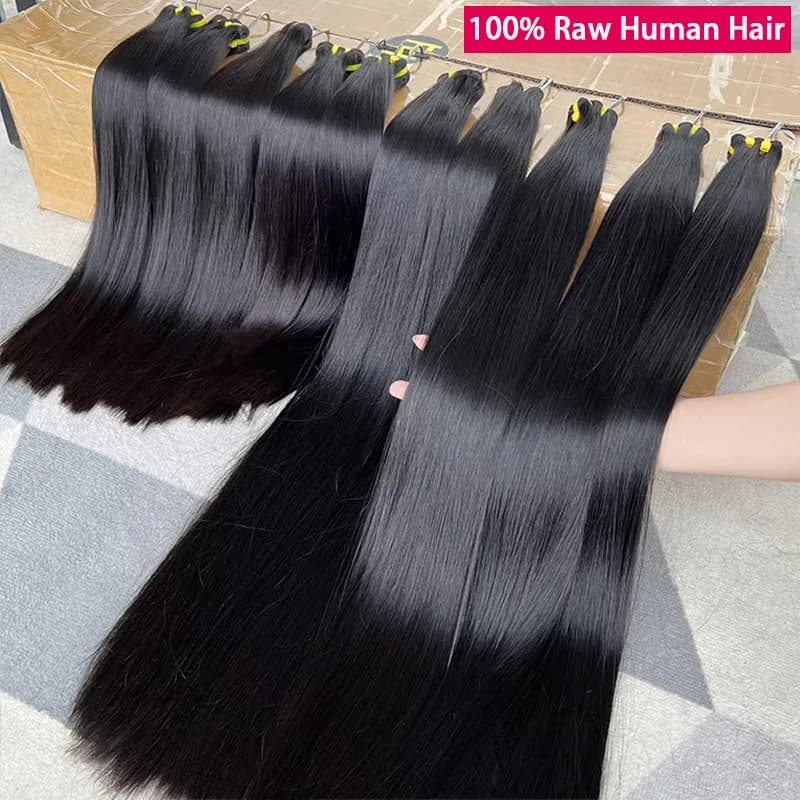 Double Drawn Straight Human Hair Bundles 10-30 inches 100% Unprocessed Raw Hair Bundles Vietnamese Bone Straight Hair Extensions