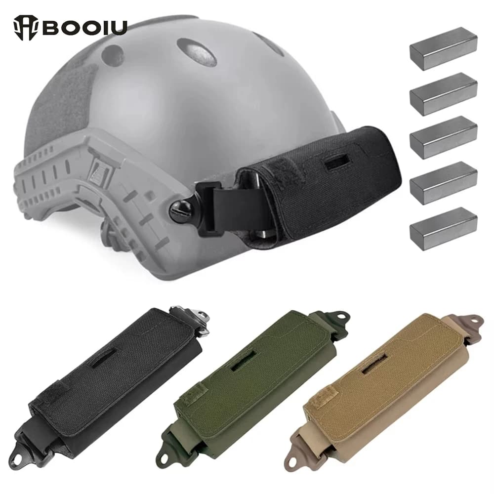BOOIU Helmet Counterweight Tactical Helmet Balancing Weight Bag Counterbalance W/5 Counter Blocks for OPS Fast PJ MH Accessories