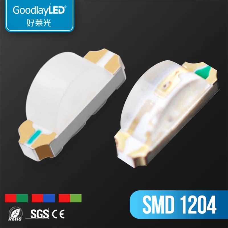 1000pcs SMD 1204 Chip Emitting RED BLUE Two Color 1206 Side View RG Right Angle RYG Light Emitting Diode LED