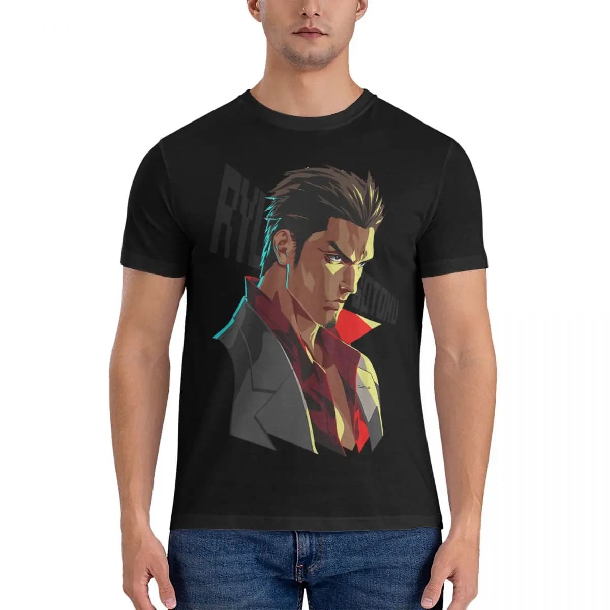 Men's Kiryu T Shirts Ryu Ga Gotoku Pure Cotton Clothes Creative Short Sleeve Round Neck Tee Shirt Summer T-Shirt