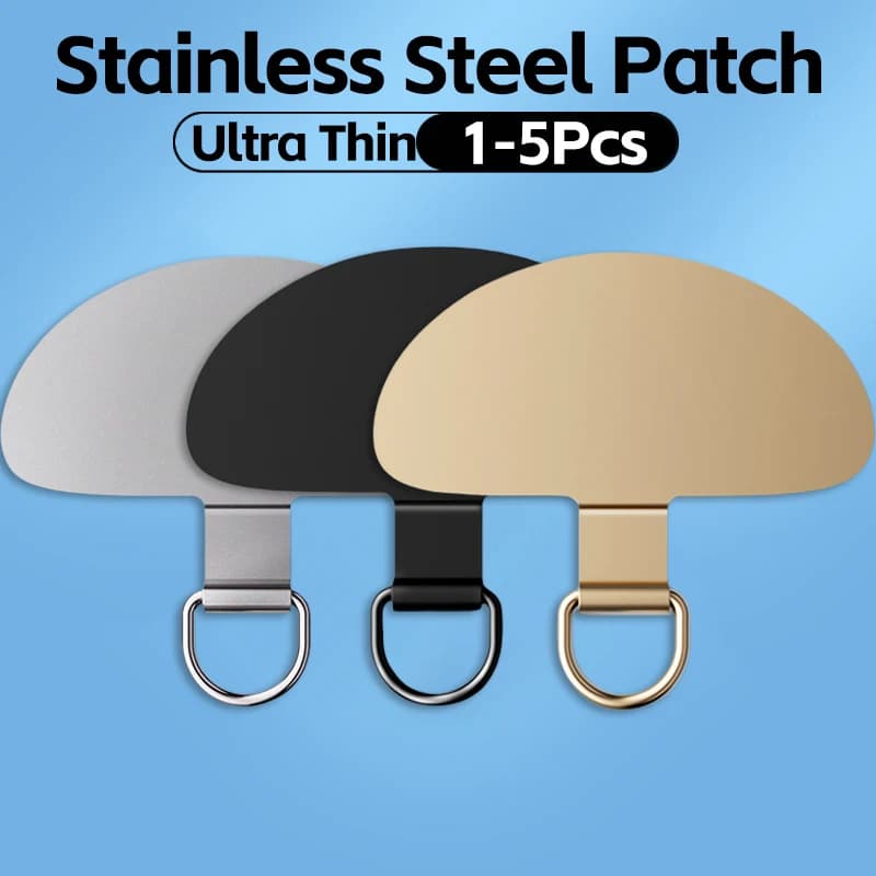 1-5Pcs Ultra Thin Metal Mobile Phone Lanyard Patch Connector Card Clip Sturdy Anti-Lost Tether Tab For iPhone Samsung Mi Case