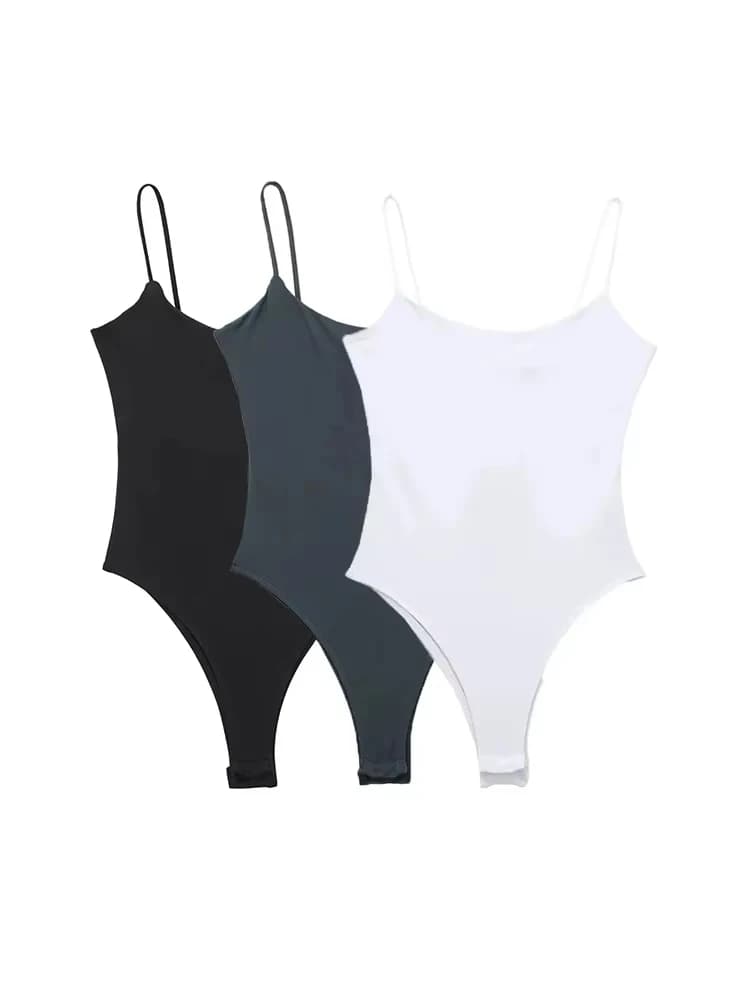 Skinny Bodysuits for Women, Backless, Thin Straps, Snap-button, Female Playsuits, Sexy Fashion