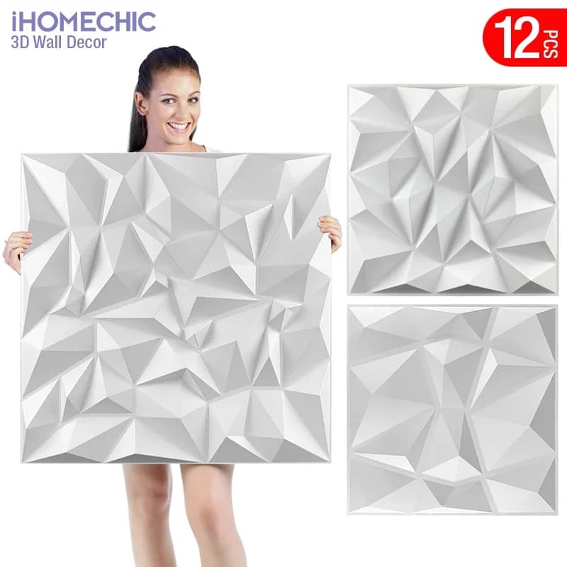 12pcs 50cm Decorative 3D Wall Panel Diamond Stone Brick 90s Living Room TV Background wallpaper 3D wall sticker bathroom kitchen
