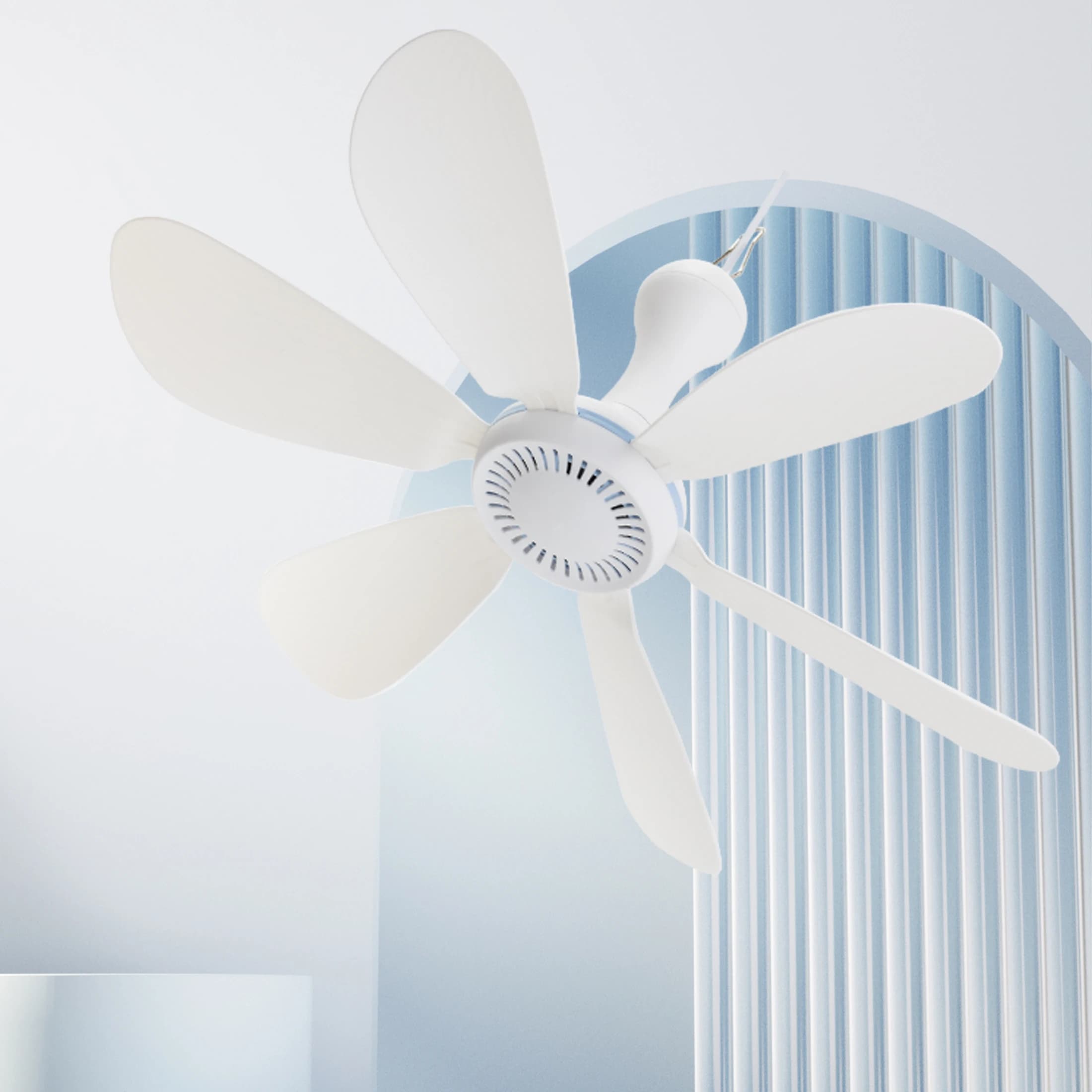 Silent 6 Leaves USB Powered Ceiling Canopy Fan with Remote Control Timing 4 Speed Hanging Fan for Camping Bed Dormitory Tent New