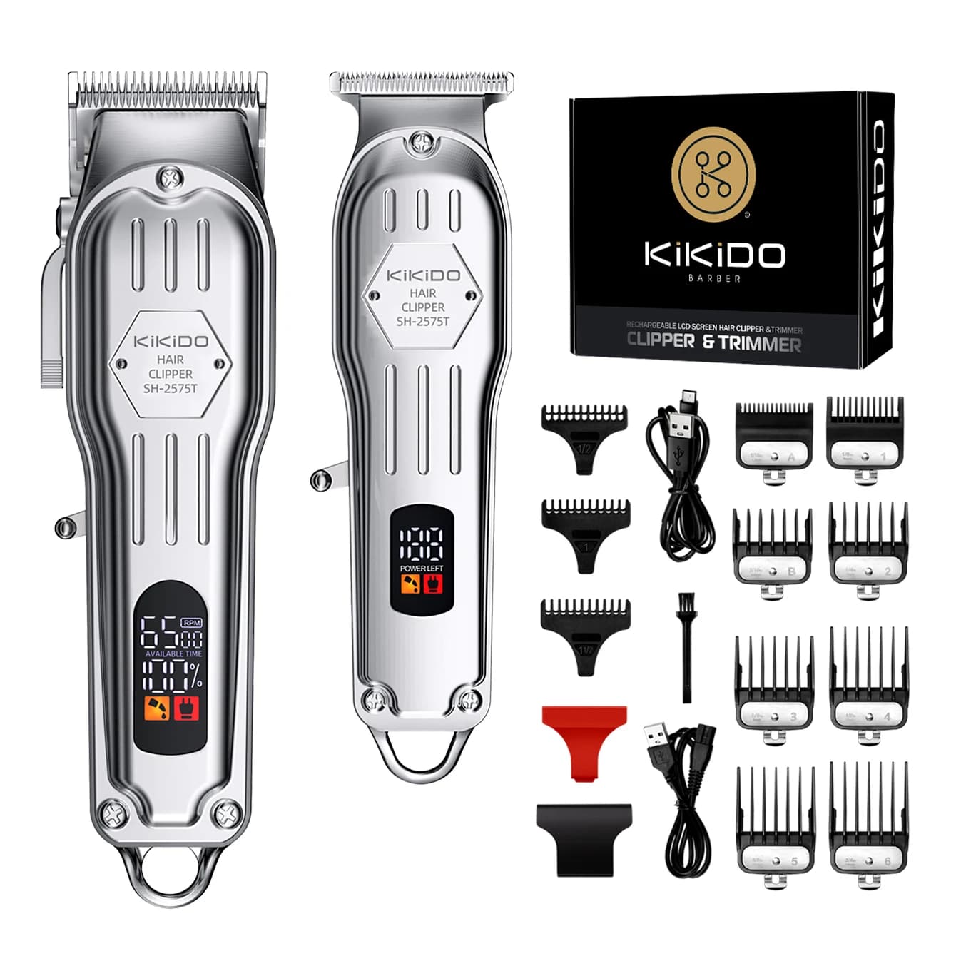 KIKIDO Electric Hair Clipper 6500 RPM Professional Hair Trimmer Adjustable Barber Rechargeable Hair Cutting Machine for Men