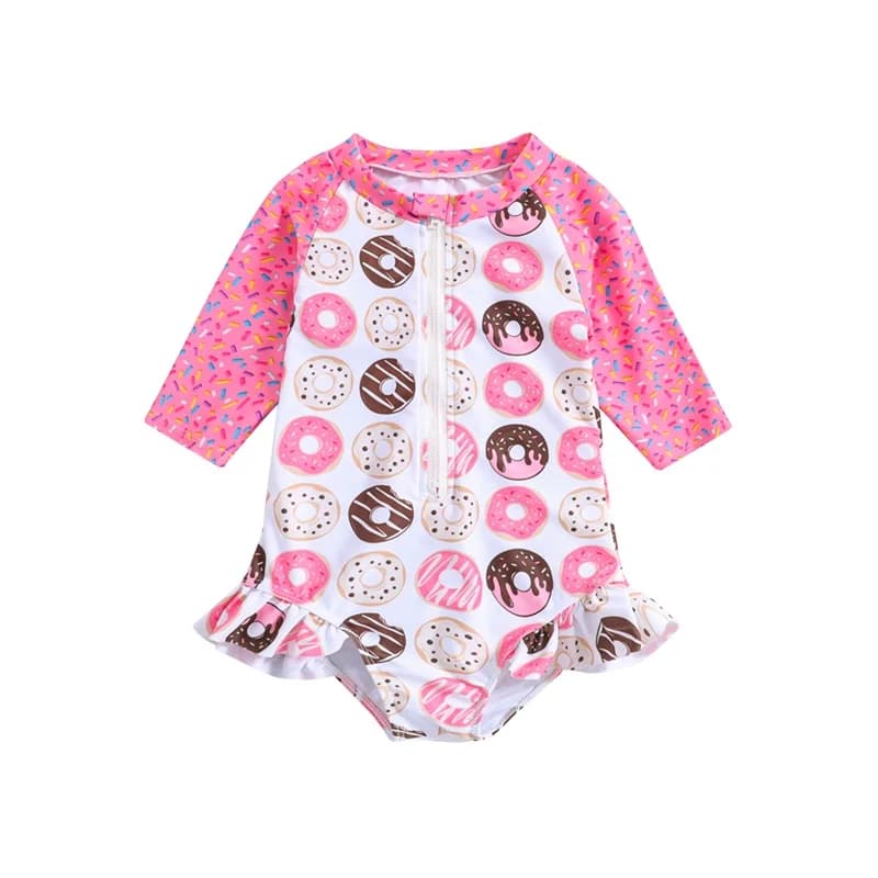 Toddler Newborn Baby Girl Swimsuit Floral  Swimwear Kid Ruffle Bathing Suit