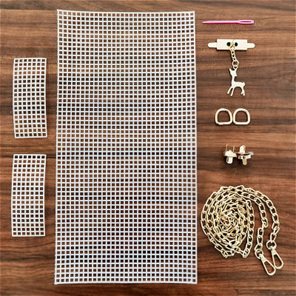 6Pcs Auxiliary Weaving Plastic Mesh Set DIY Weaving Material Helper Making Bag Accessories Net Cover for Handbag Bag Handmade