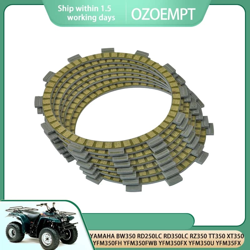 OZOEMPT Fibrous Clutch plate Apply to YAMAHA BW350 RD250LC RD350LC RZ350 TT350 XT350 YFM350FH YFM350FWB YFM350FX YFM350U YFM35FX