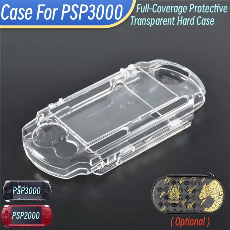 Transparent Hard Case For PSP3000 PSP2000 Game Console Full-Coverage Protective Case For PSP Crystal Protector Case