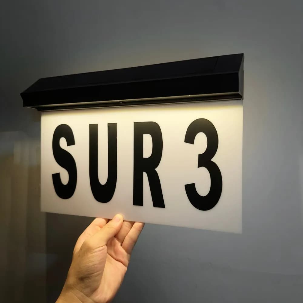 Personalized Solar House Number Outdoor Waterproof Luminous LED Light House Plaque for Hebrew Home Solar Address Numbers Sign