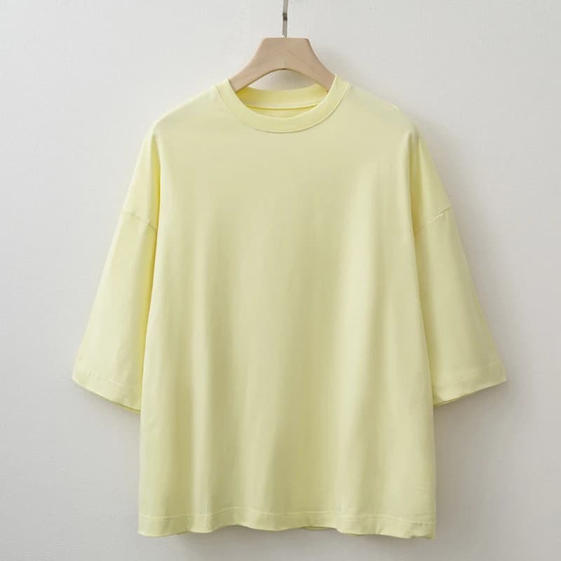 2025 Summer Oversized Basic T shirt Cotton Top