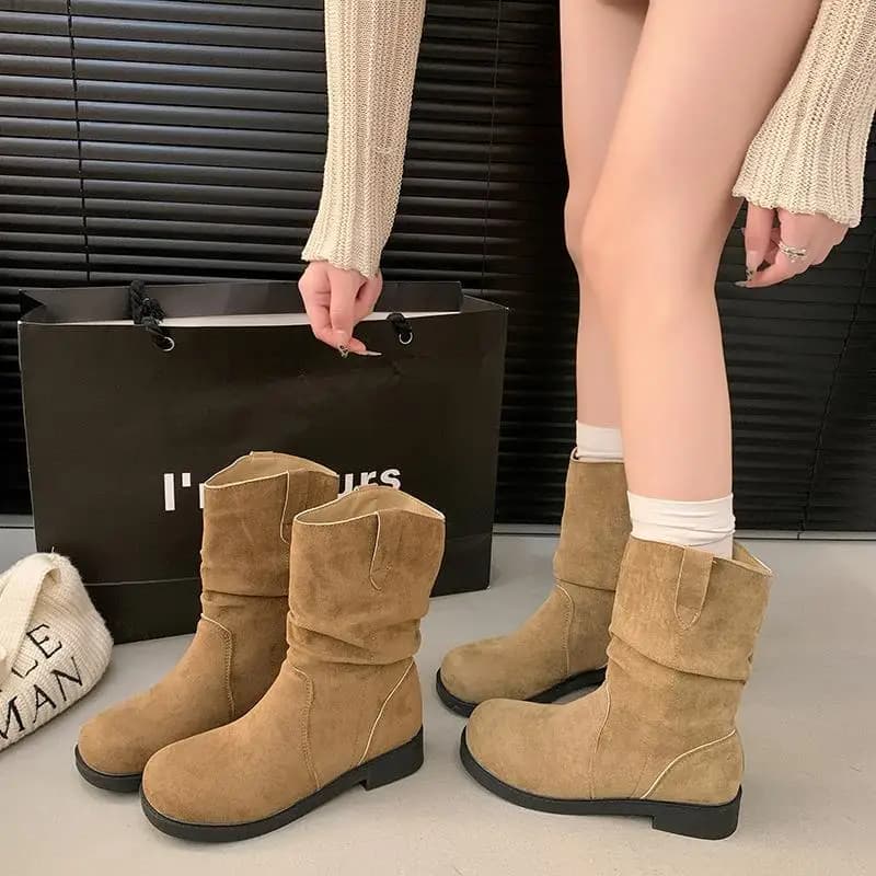 Boots Women New 2024 Flat Heel Female Shoes Round Toe Winter Footwear Ladies Ankle Autumn Boots Women New 2024 Autumn Shoes Flat