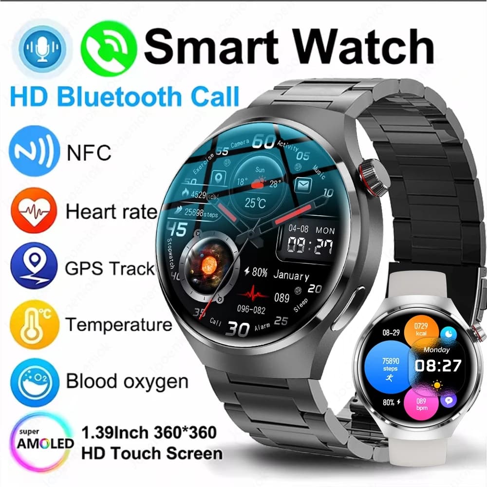 2025 New Smart Watch Heart rate Health Monitor Bluetooth Call NFC GPS Tracker IP68 Waterproof SmartWatch Men Women For HUAWEI