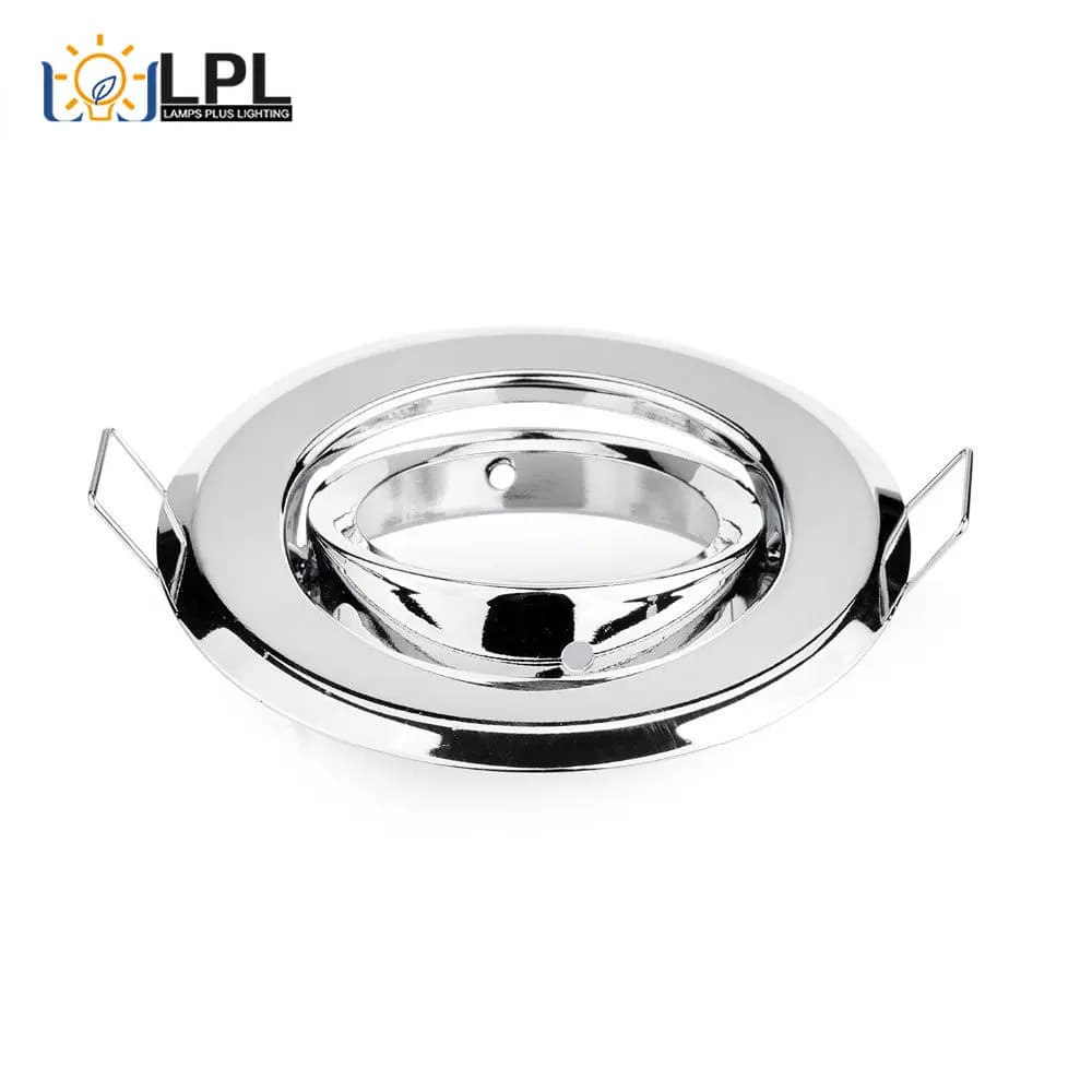 LED Spotlight Cutout 62mm Chrome Round Adjustable Aluminium Fixture Ceiling Light Frame for GU10 MR16 LED Spot Fitting
