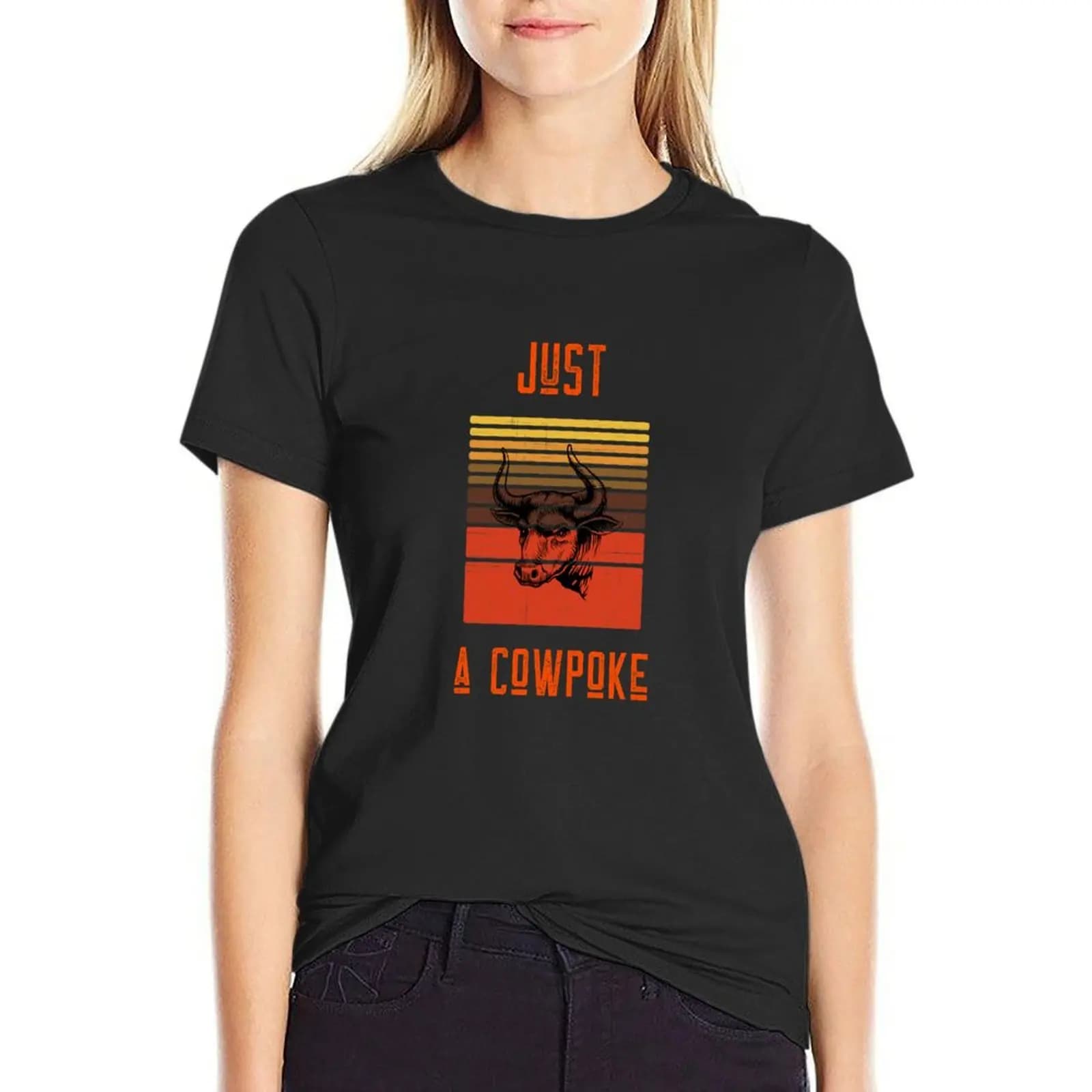 Just a cowpoke T-Shirt funny plain customs design your own Women t shirt