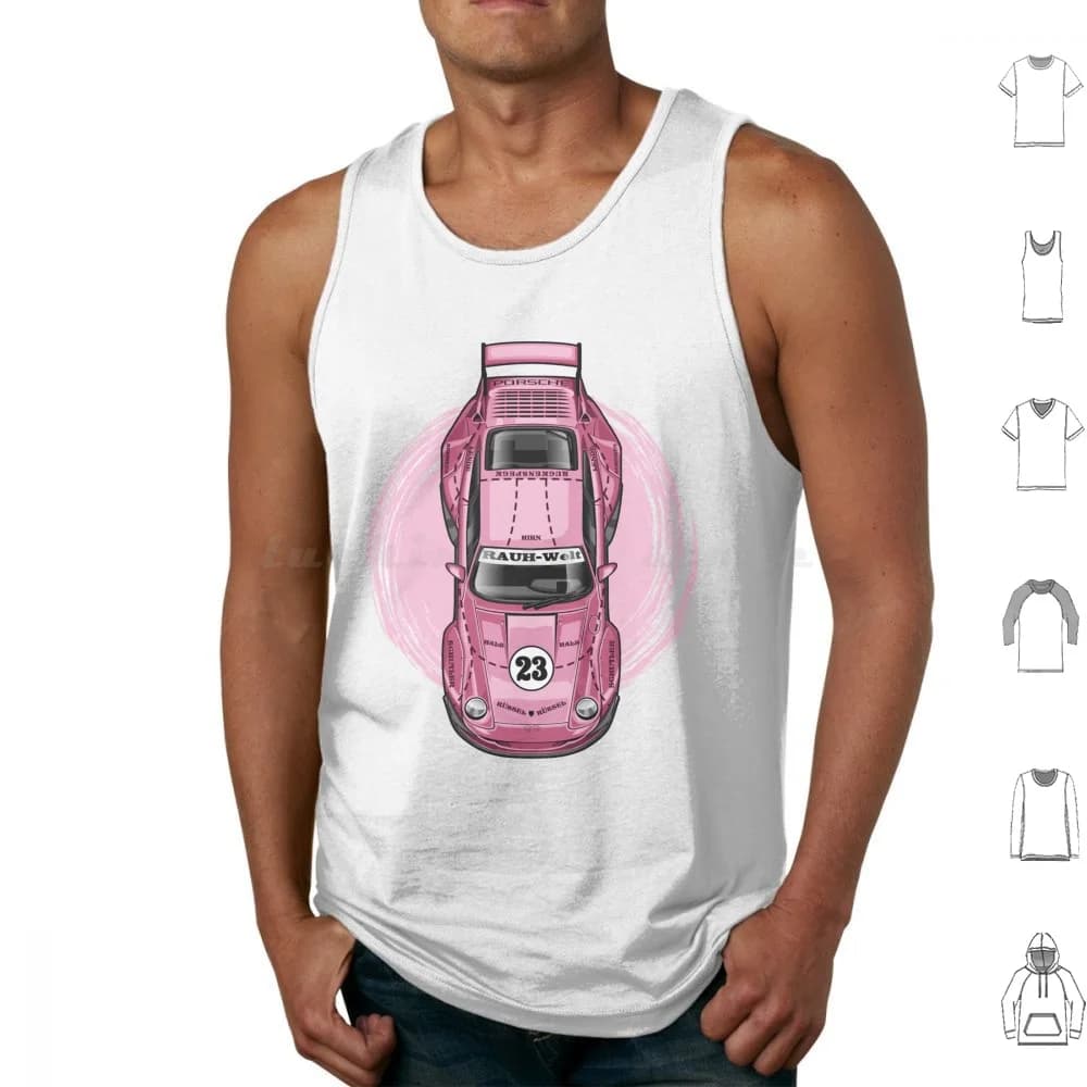 Rwb 993 Pink Pig Sopranos Livery Series 1 Tank Tops Print Cotton Car Automotive Sportcar Supercar Vehicle Racing Race