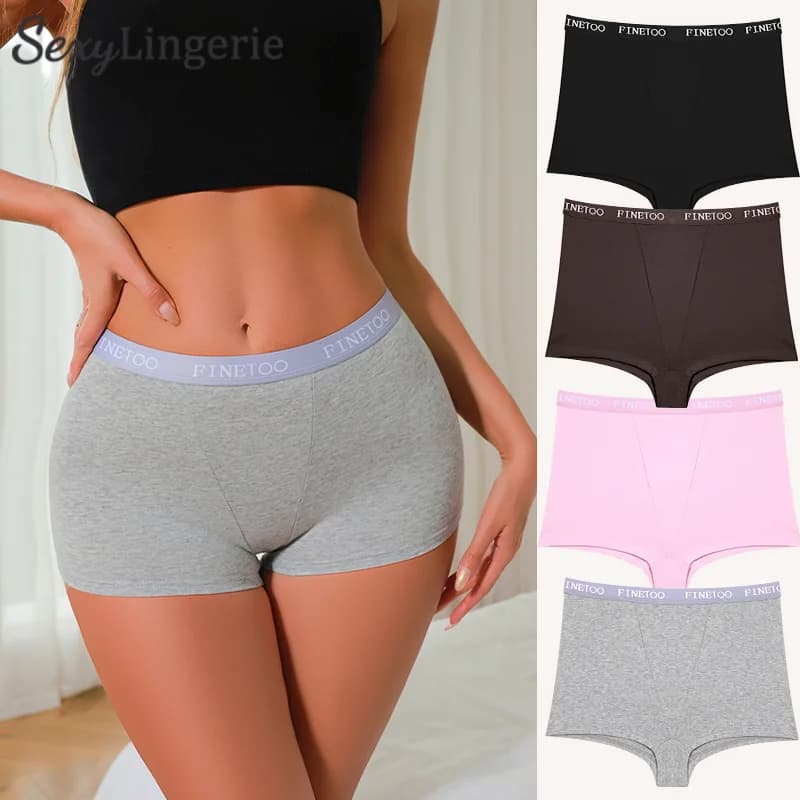 Women's Cotton Seamless Panties Sports Boxers Underwear Female Solid Color Briefs Cozy Lingerie Intimate Underpants Soft S-XXL