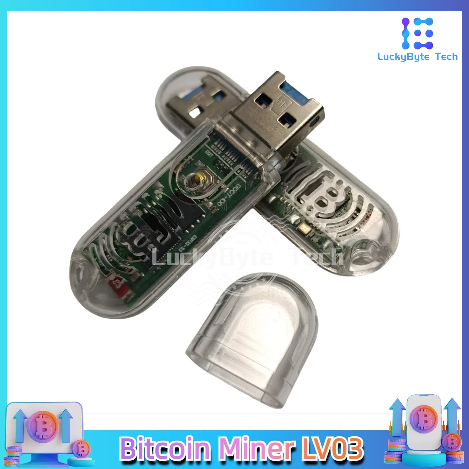 Solo Miner Lucky Miner LV03 USB Nerdminer V3 Bitcoin Miner Lottery Miner With Mini Display crypto miner btc miner