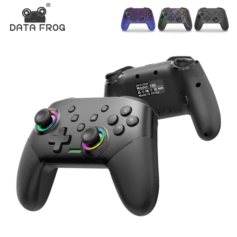 DATA FROG Wireless Controller For Nintendo Switch OLED/Lite Console Pro Gamepad with 1000Mah Battery Programmable Turbo Function