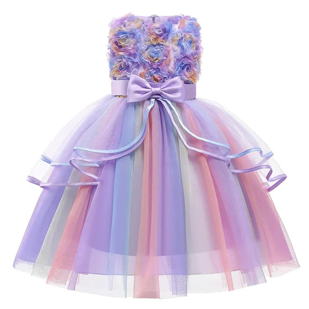 Flowers Christening Wedding Baby Princess Tutu dress for Girls Clothes Girl Dresses Kids Clothing Big Bow Ball Party Gress
