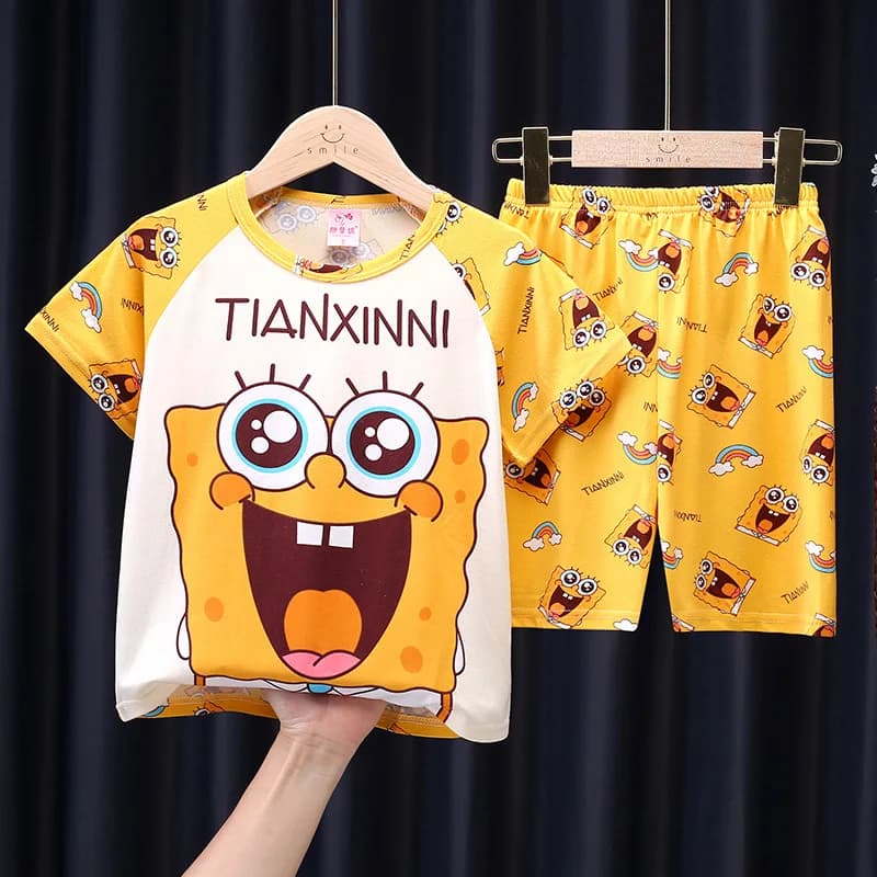 New Sleepwear  Leisure T-shirt + Shorts Pyjamas Sets  Clothing Girls Boy Clothes Sets For Kids