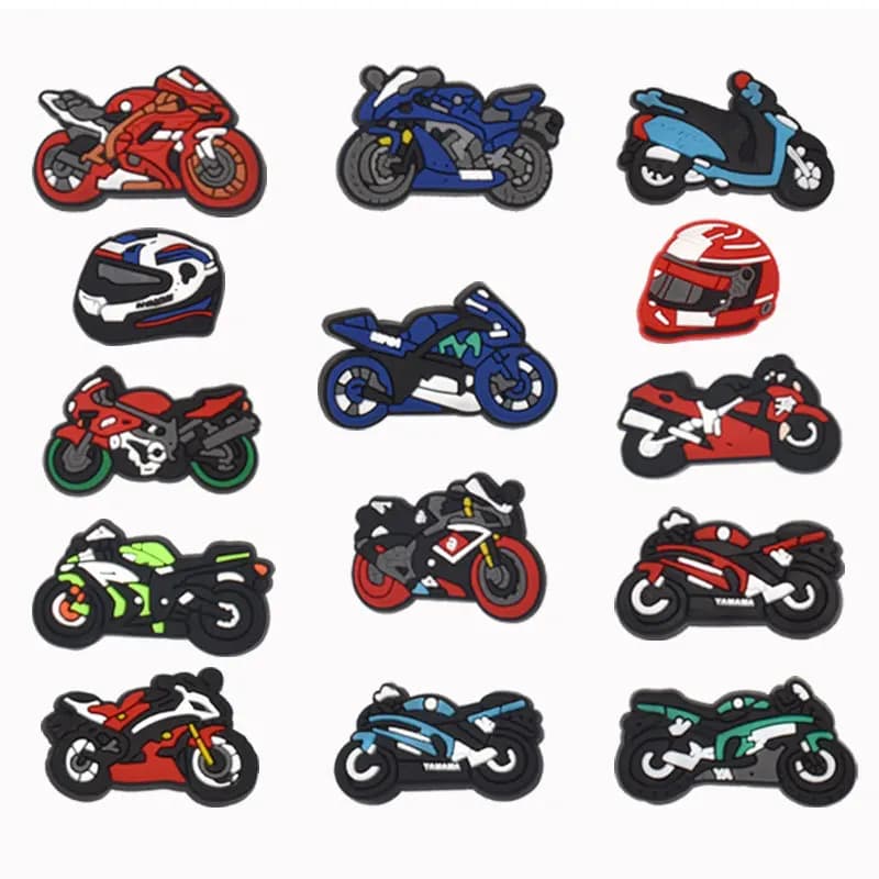 motorcycle shoe Charms Accessories PVC Shoe Decoration casque vichle clog accessories  Kids Party X-mas man Gifts DIY
