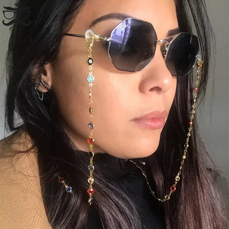 Fashion Acrylic Pearl Crystal Eyeglasses Chains Women Men Antislip Chains Lanyard Eyewear Accessories Mask Sunglasses Chains
